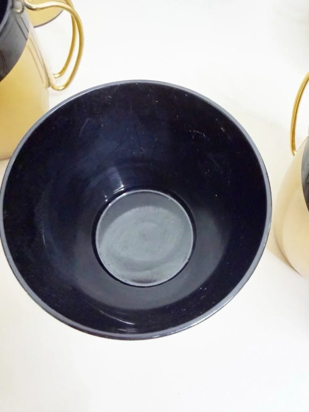 VTG West Bend Thermo-Serv Gold Black Coffee Carafe Set 6 Mugs MCM EUC